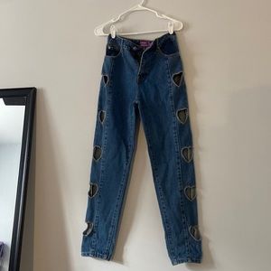 Edikted heart shaped jeans, size small